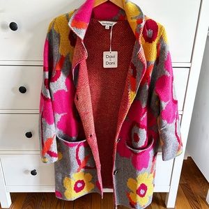 Beautiful Flower Cardigan/Sweater Coat in size small
